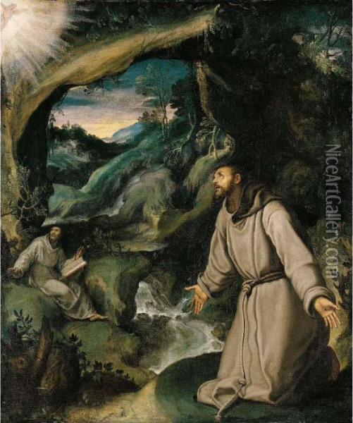 Saint Francis Receiving The Stigmata Oil Painting - Girolamo Muziano