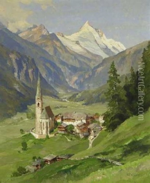 Blick Auf Heiligenblut Am Grosglockner Oil Painting - Hans Maurus