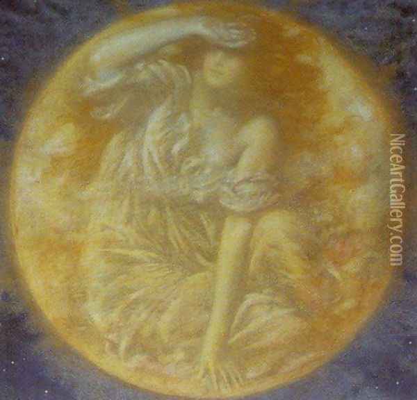 Radiant Moon (detail) Oil Painting - Edward Robert Hughes R.W.S.