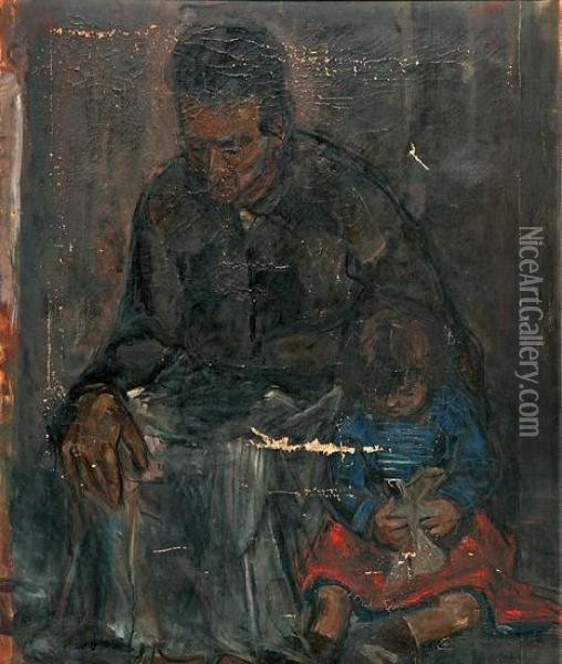 Nino Y Anciana Oil Painting - Joseph Ruiz