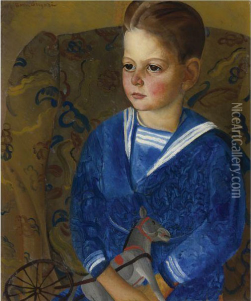 Boy In A Sailor Suit Oil Painting - Dmitrievich Grigor'Ev Boris