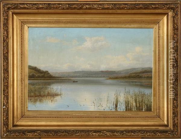 Scenery From The Lakes At Silkeborg Oil Painting - Carl Lange