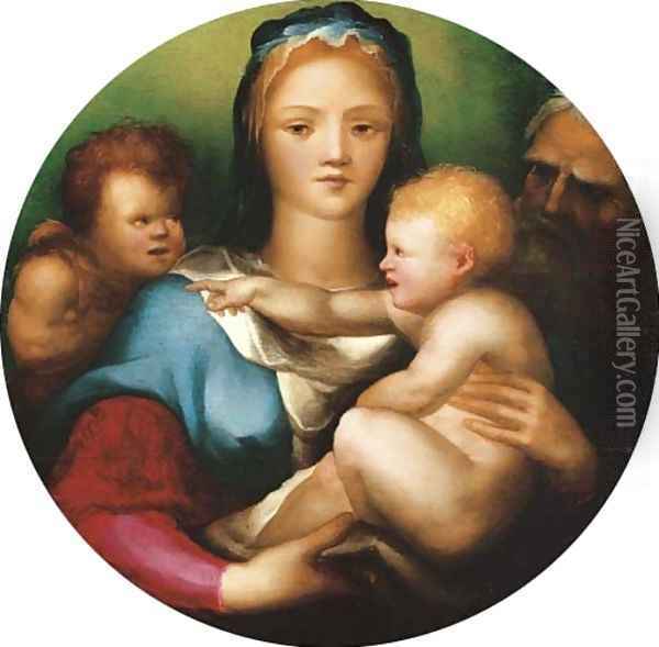 The Holy Family with Saint John the Baptist Oil Painting - Domenico Beccafumi
