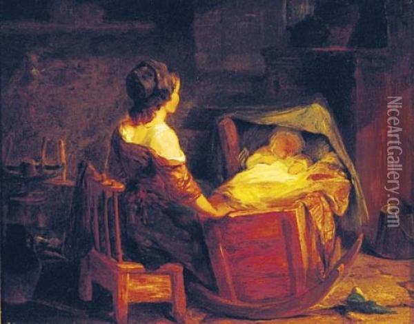 Bedtime Oil Painting - Frederick Goodall