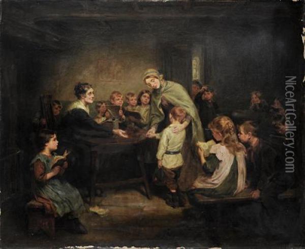 The New Scholar Oil Painting - Ralph Hedley