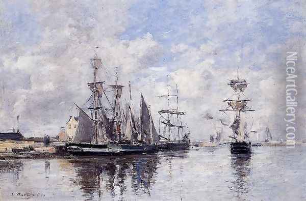 The Port of Deauville I Oil Painting - Eugene Boudin