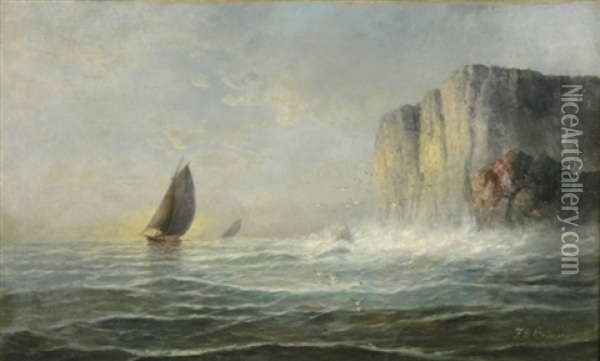 Rocks On The Pacific Ocean Oil Painting - Franklin Dullin Briscoe