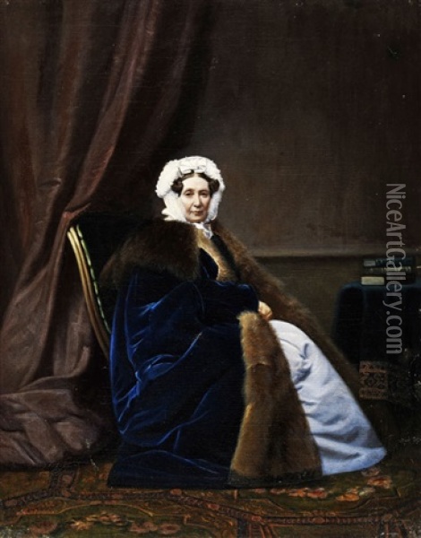 Portrait Von Der Anna Platen Oil Painting - Gerasim Ignatevich Kadunov