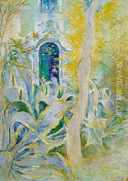 Les Aloes Oil Painting - Berthe Morisot