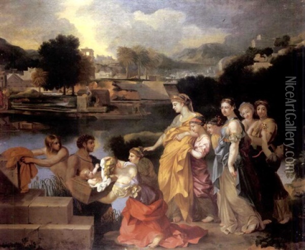 The Finding Of Moses Oil Painting - Sebastien Bourdon