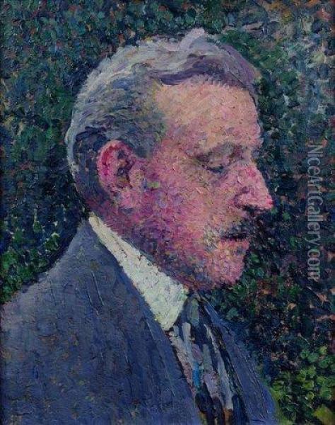 Portrait De M. Louis Hourticq Oil Painting - Henri Martin