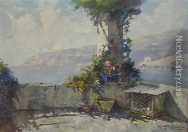 Costiera Amalfitana Oil Painting - G. Maresca