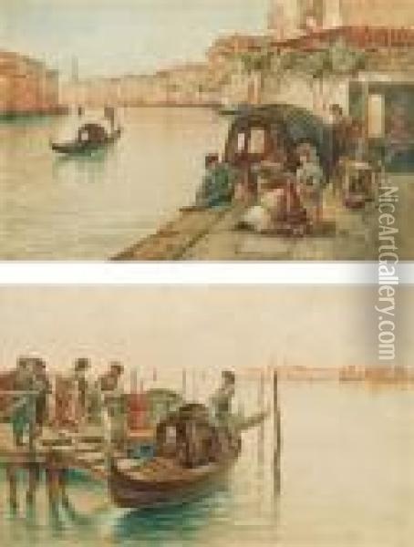 A) Il Canal Grande Oil Painting - Luigi Pastega