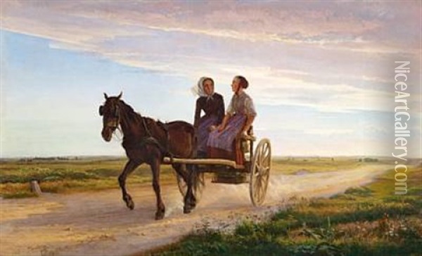 Henad Aften Oil Painting - Edvard Frederik Petersen
