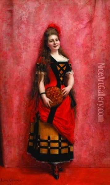 Mme La Comtesse De Fels Oil Painting - Leon Commere
