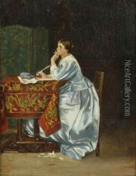 Une Lettre Oil Painting - Ferdinand II Piloty