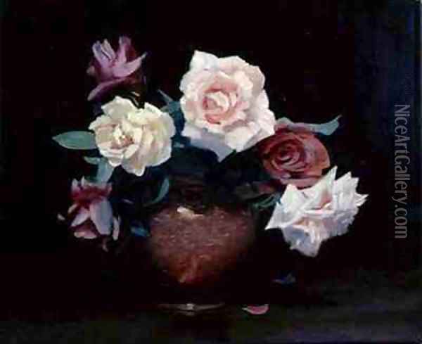 Wiltshire Roses Oil Painting - Denis Quinton Fildes