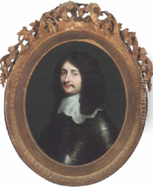 Portrait Of A Gentleman, Half Length, Wearing Armour Oil Painting - Philippe de Champaigne