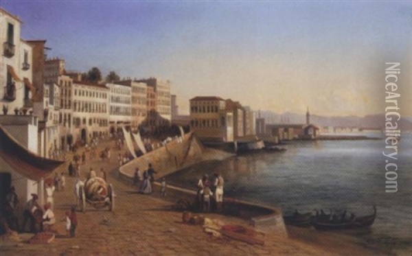 View Over Naples Oil Painting - Felix Fouilhouze
