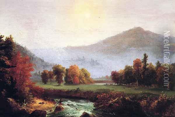 Morning Mist Rising, Plymouth, New Hampshire (A View in the United States of America in Autumn) Oil Painting - Thomas Cole