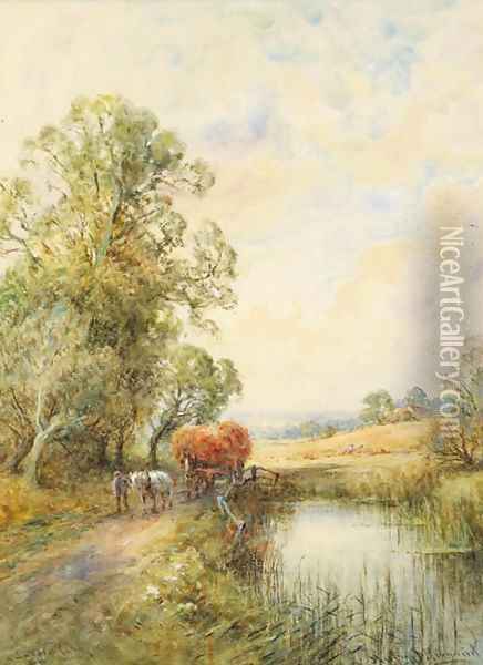 A Sussex cornfield 3 Oil Painting - Henry John Kinnaird