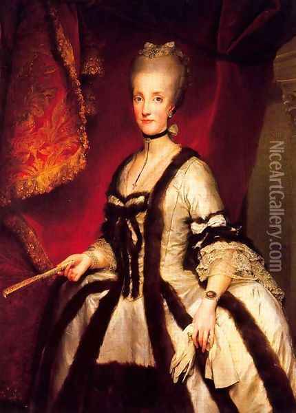 Maria Carolina Hapsburg queen of Naples Oil Painting - Anton Raphael Mengs