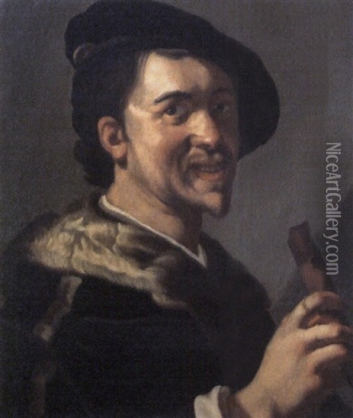 Le Joueur De Flute Oil Painting - Dirck Van Baburen
