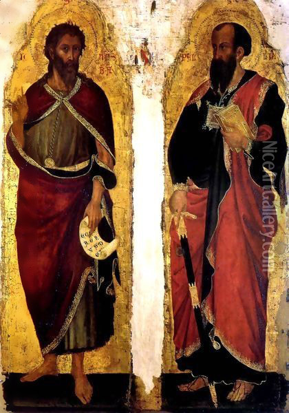 Saint John the Baptist and Saint Paul Oil Painting - Jacobello di Bonomo