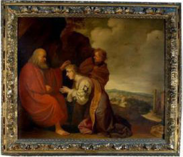 Abraham Receiving Rebecca Oil Painting - Gerbrand Van Den Eeckhout