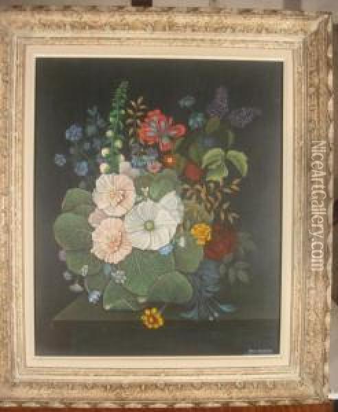 Bouquet De Fleurs Sur Une Table Oil Painting - Jacob van Huysum