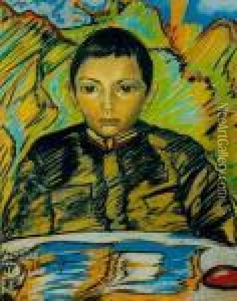 Portrait D'enfant Oil Painting - Stanislaw Ignacy Witkiewicz-Witkacy