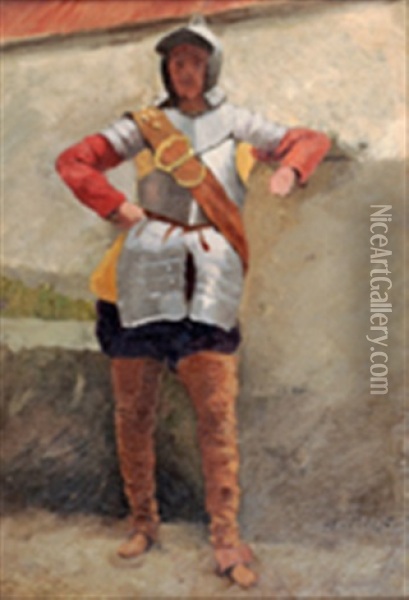 Eines Ritters In Rustung Oil Painting - Hermann Petzet
