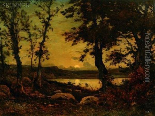 Landscape At Dusk Oil Painting - Henri-Joseph Harpignies