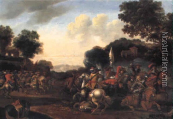 Rytterslag Oil Painting - Abraham Danielsz Hondius