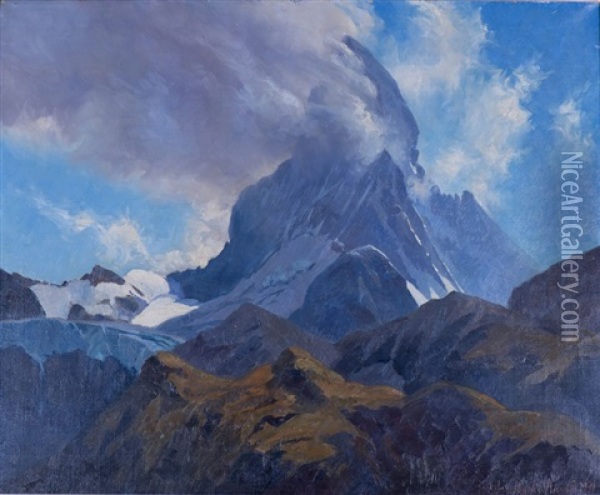 Le Cervin Oil Painting - Eduard Freiherr von Handel-Mazetti