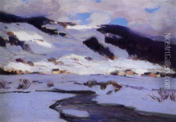 Soleil & Ombre, Baie St. Paul Oil Painting - Clarence Alphonse Gagnon
