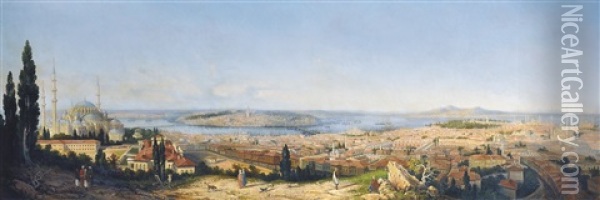 Constantinople From Beyazit Oil Painting - Girolamo Gianni