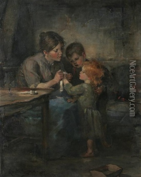Tender Loving Care Oil Painting - Hannah Clarke Preston MacGoun