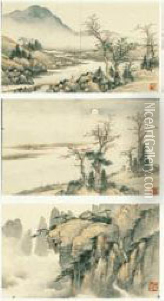 Landscapes Oil Painting - Qi Kun