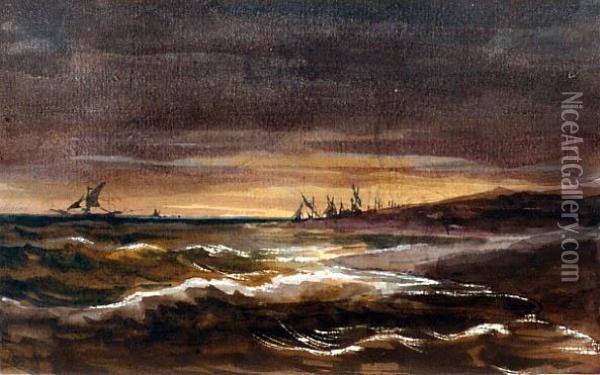 Marine Cotiere Oil Painting - Theodore Gericault