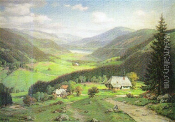 Barental Mit Tittisee Oil Painting - Arnold Lyongrun