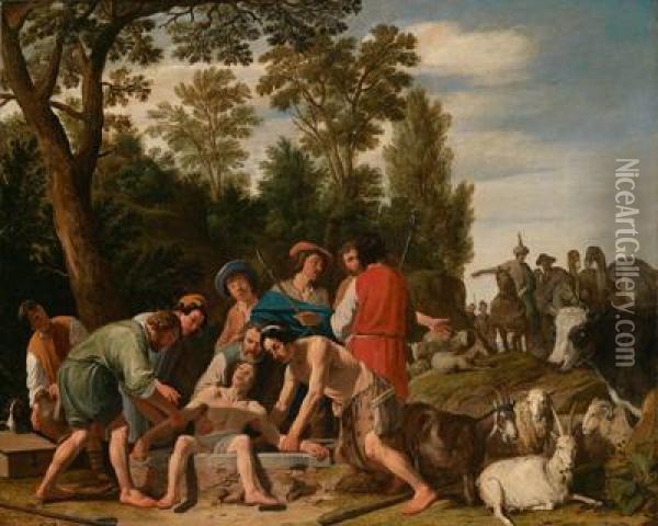 Der Agyptische Josephwird Von Seinen Brudern In Den Brunnen Geworfen Oil Painting - Claes Cornelisz Moeyaert