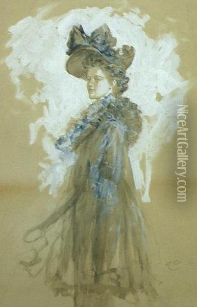 Portrait Of A Lady Oil Painting - Emile Antoine Bayard