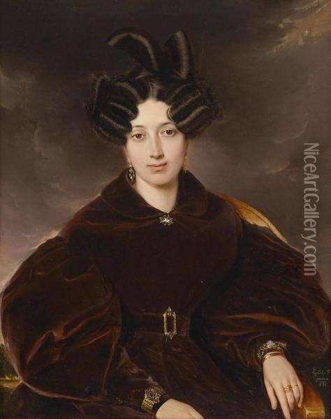 Portrait Of A Lady Oil Painting - Franz Eybl