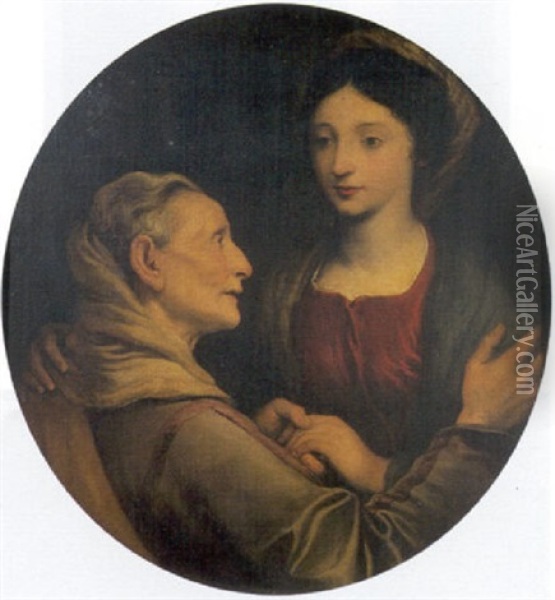 The Visitation Oil Painting - Giovanni Bernardo Carboni
