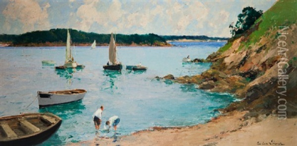 Promenade Au Bord De Mer Oil Painting - Paul Emile Lecomte