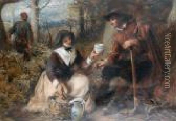 In The Woods Of Boscobel After The Defeat At Worcester 1667 Oil Painting - Richard Beavis