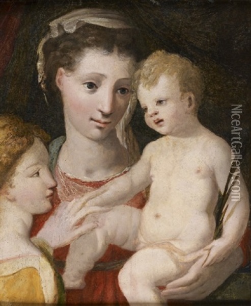 Le Mariage Mystique De Sainte Catherine Oil Painting - Girolamo Mazzola Bedoli