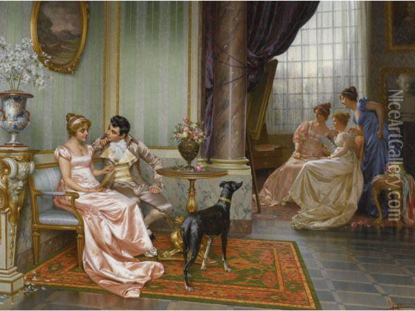 Admiration Oil Painting - Vittorio Reggianini