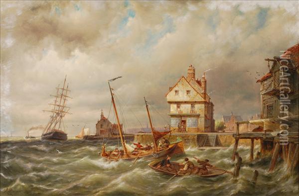 Kampen, On The Zuider Zee, Holland Oil Painting - Pieter Christiaan Cornelis Dommersen